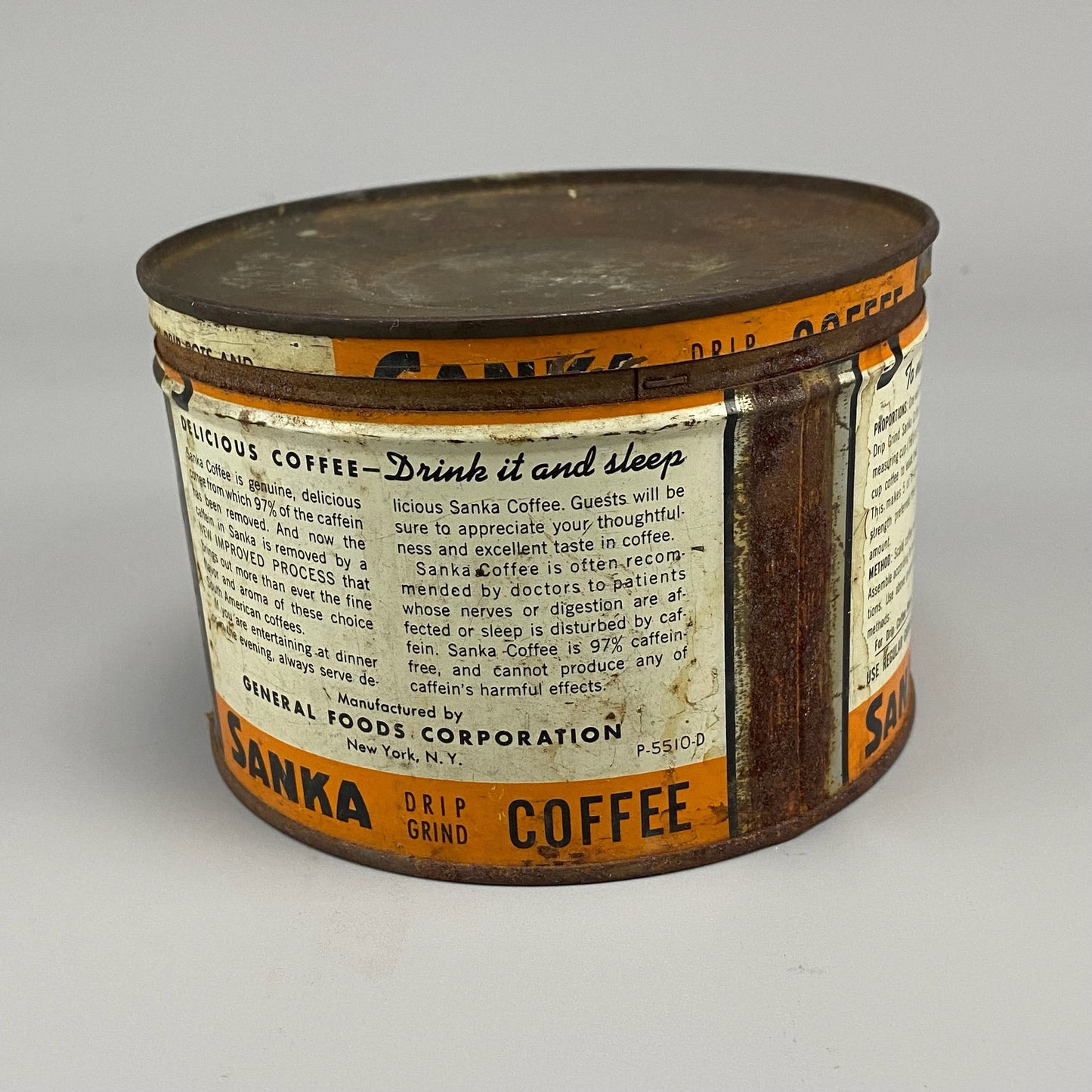 Orange Coffee Tin