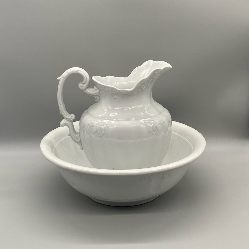 Ironstone Pitcher with Bowl