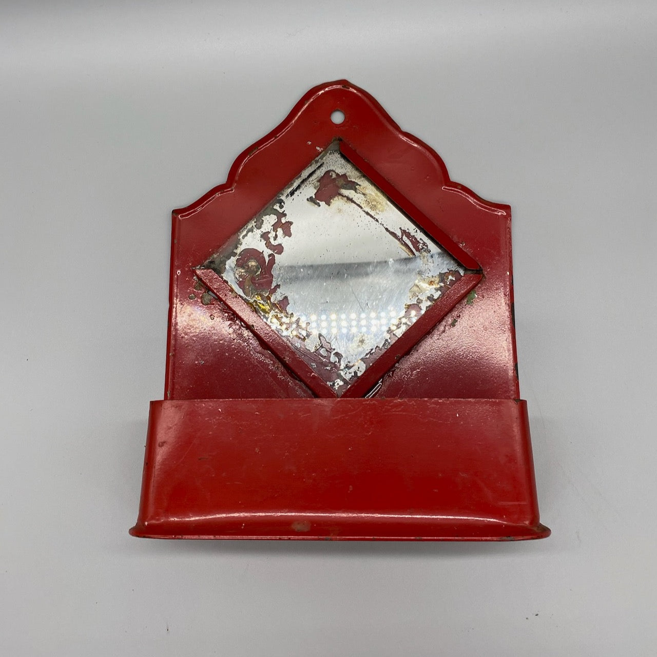 Red Vintage Metal Wall Pocket