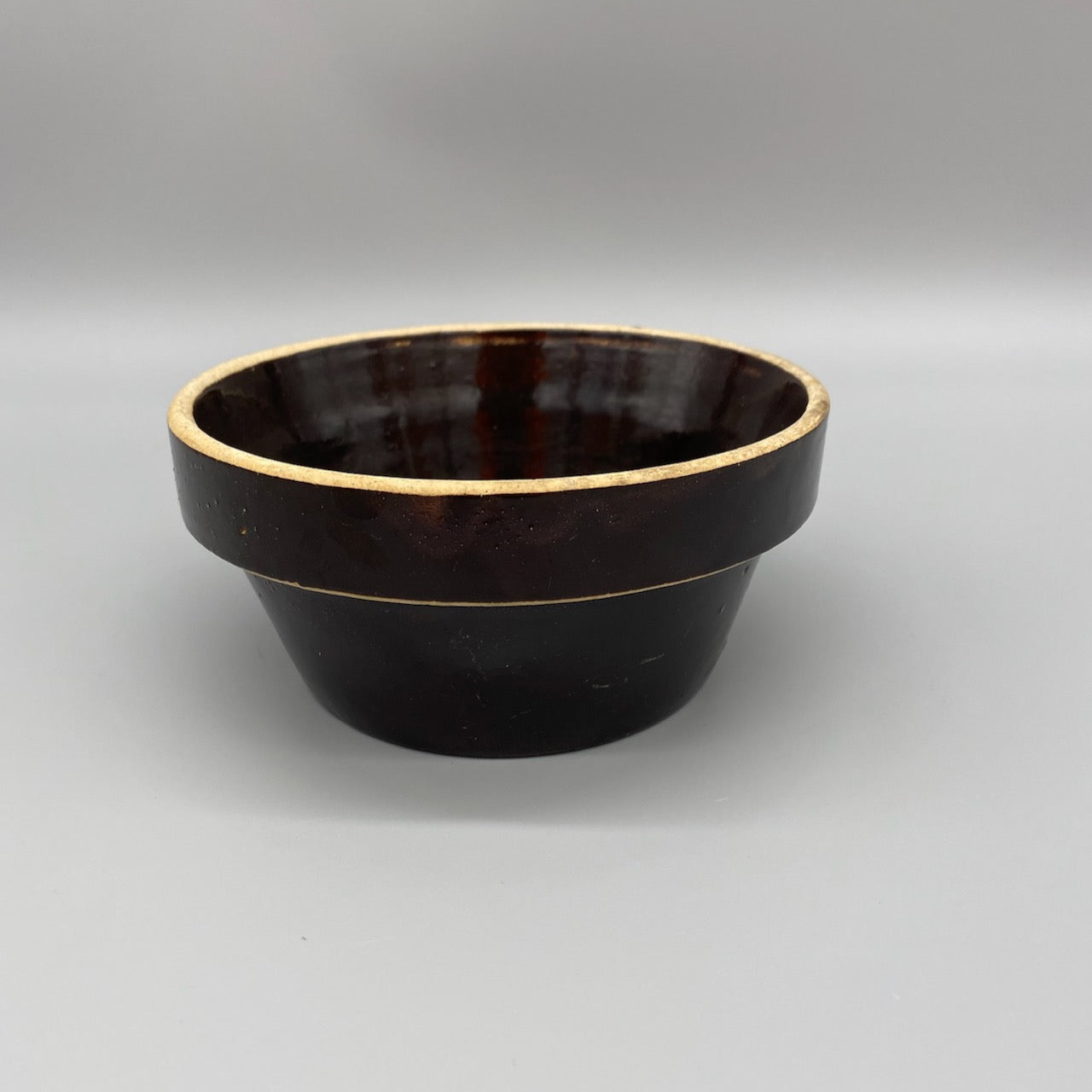 Small Dark Brown Stoneware Bowl